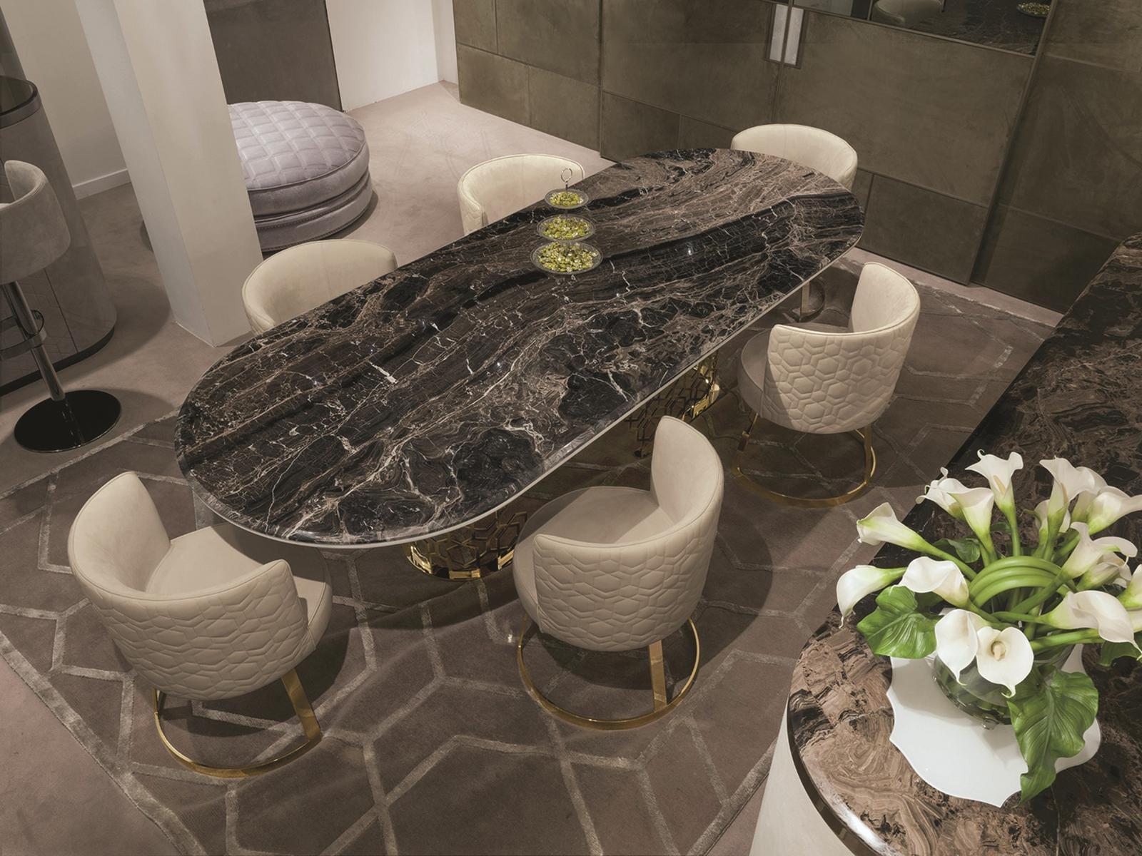 Oval metal table | Clairmont by Longhi