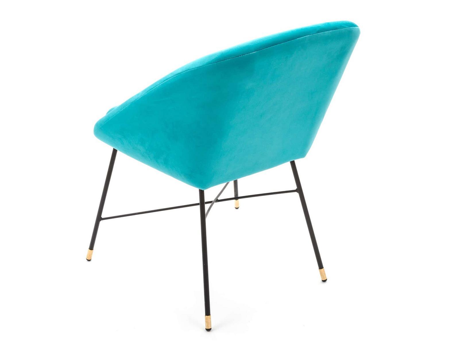 Upholstered fabric chair with armrests | Drill by Seletti