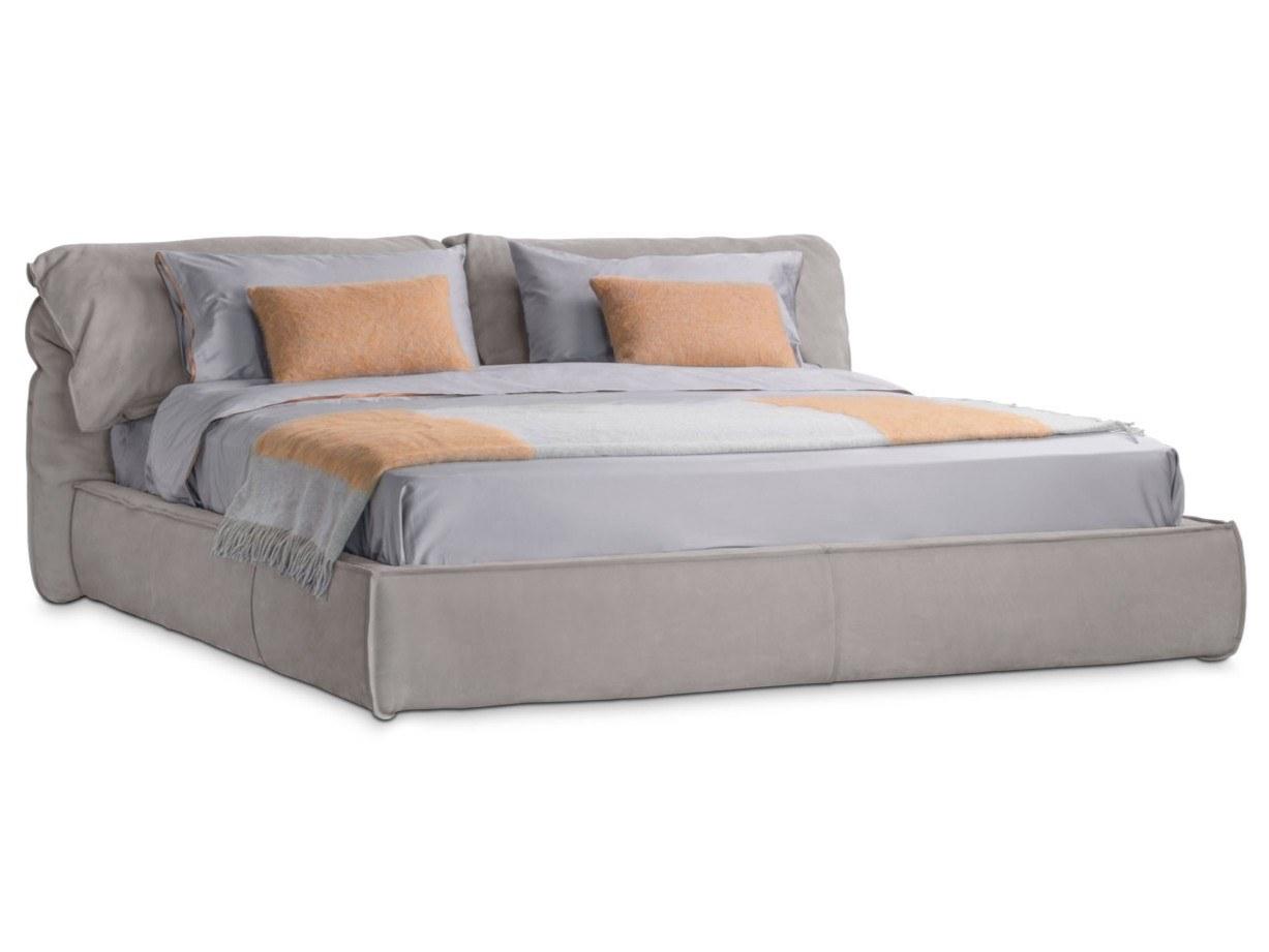 Leather double bed with upholstered headboard | Casablanca by Baxter