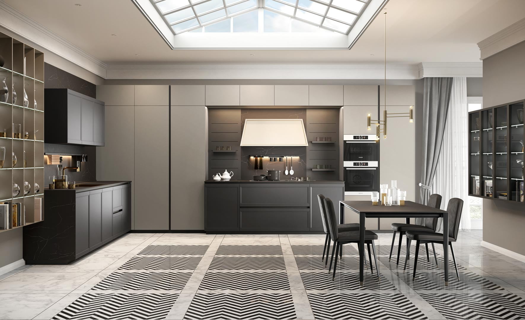 Lacquered kitchen with handles Lube Cucine Flavour