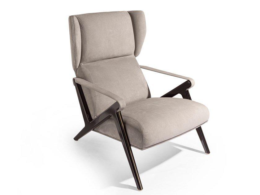 Bergere nabuk armchair with armrests with headrest | Imagine by Visionnair
