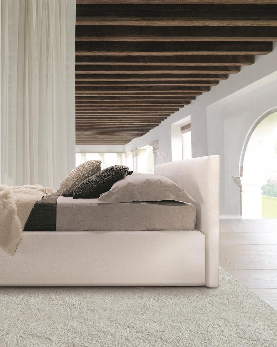 Fabric double bed with upholstered headboard | Blo 84 by Desiree