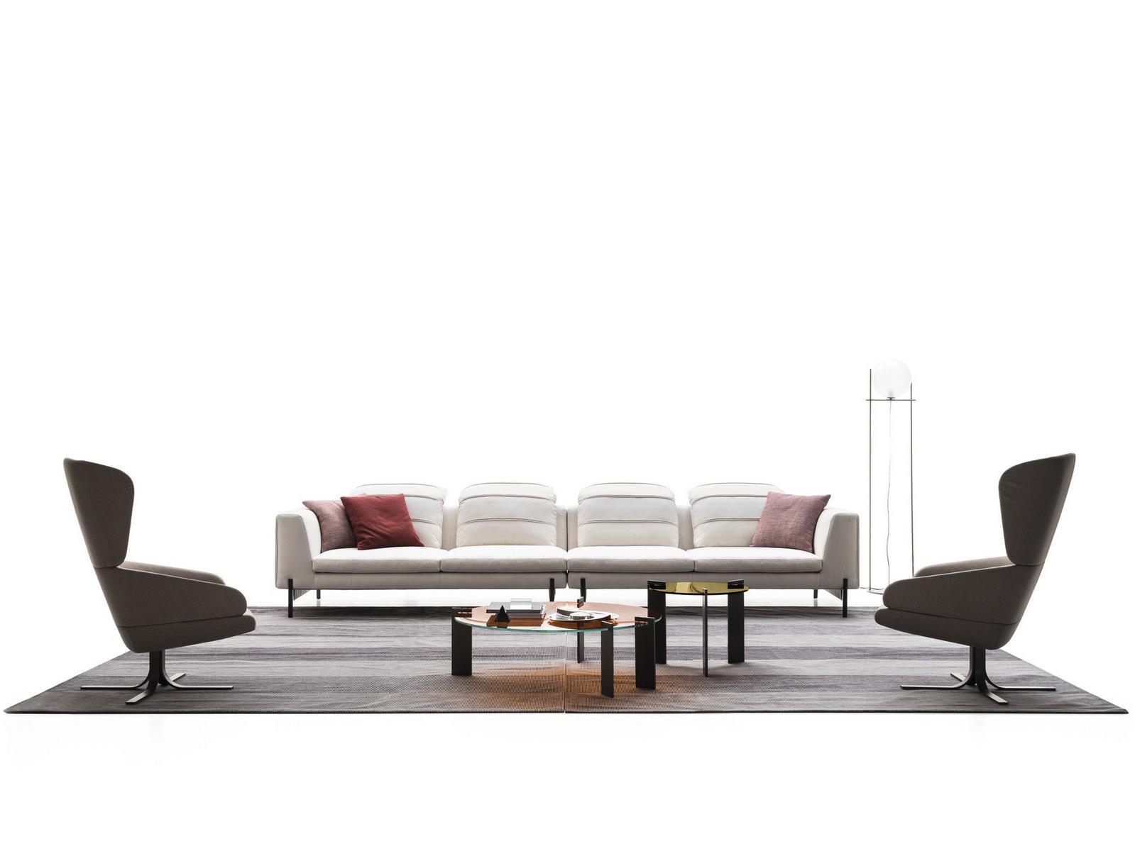 Wing fabric armchair with 4-spoke base | Cut by Ditre Italia