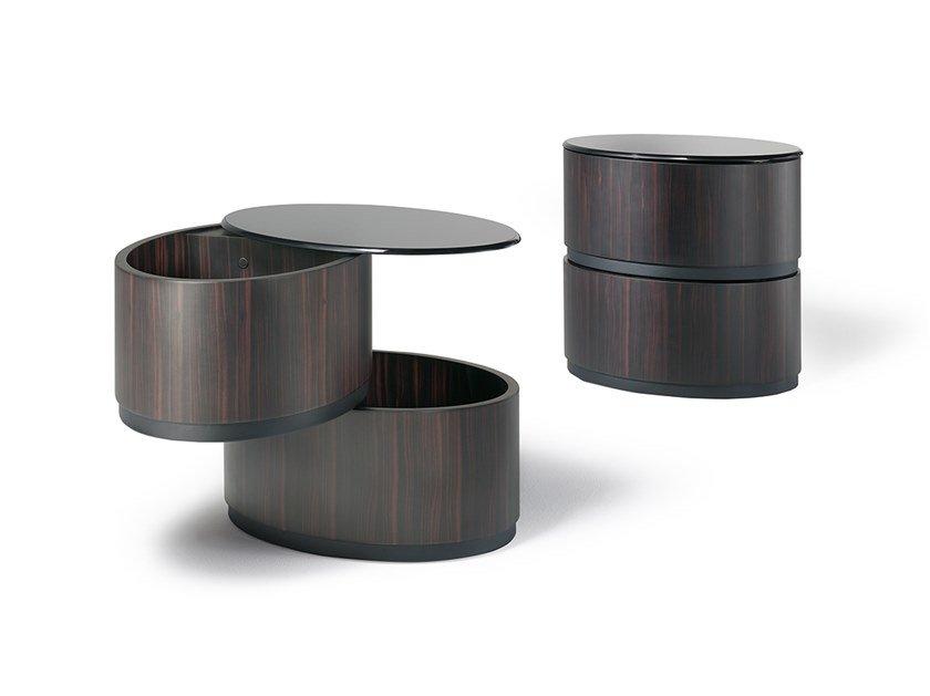 Oval wooden bedside table with drawers | Giulietta - Romeo by Reflex