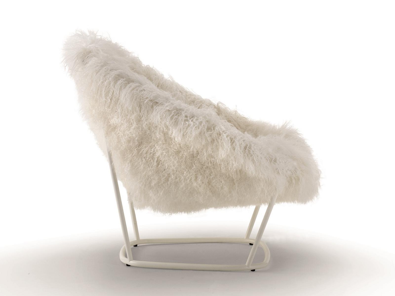 Upholstered fur armchair | Katrin by Arflex