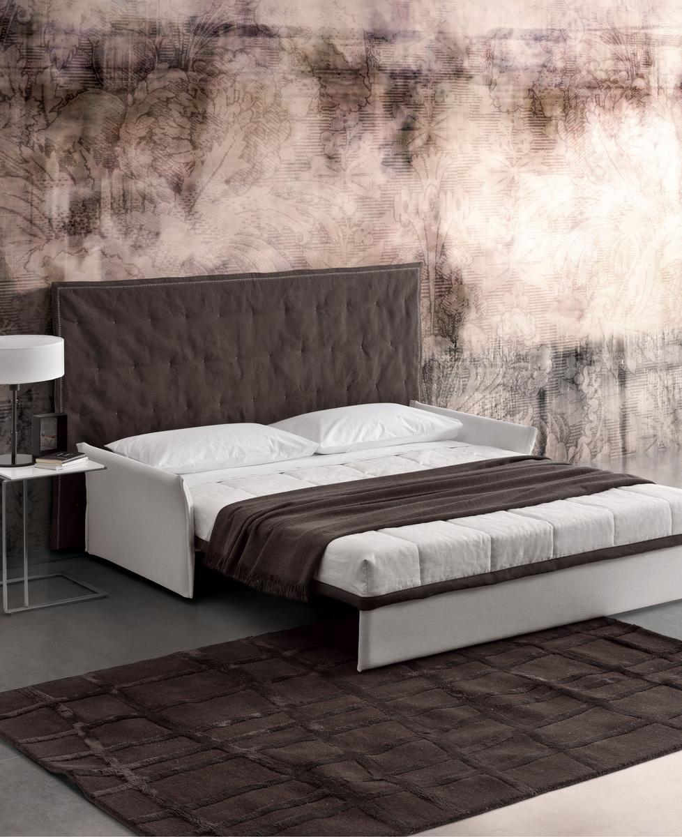 Fabric sofa bed with removable cover | Slalom by Dema