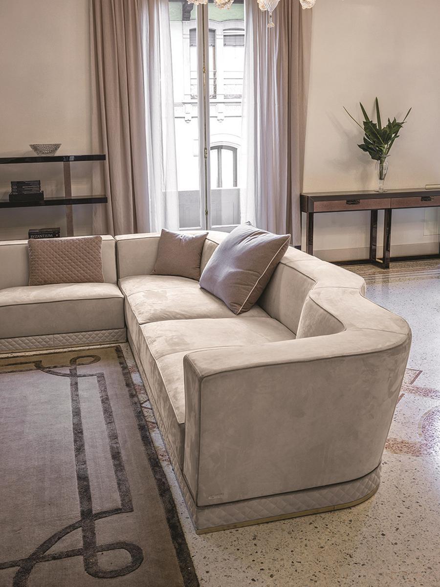 Sectional nabuk sofa | Welles by Longhi