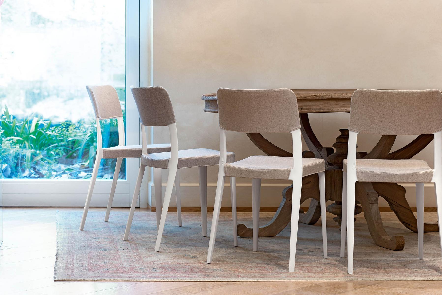 Contemporary style stackable plastic restaurant chair with removable cover | Nenè S-ts by Midj