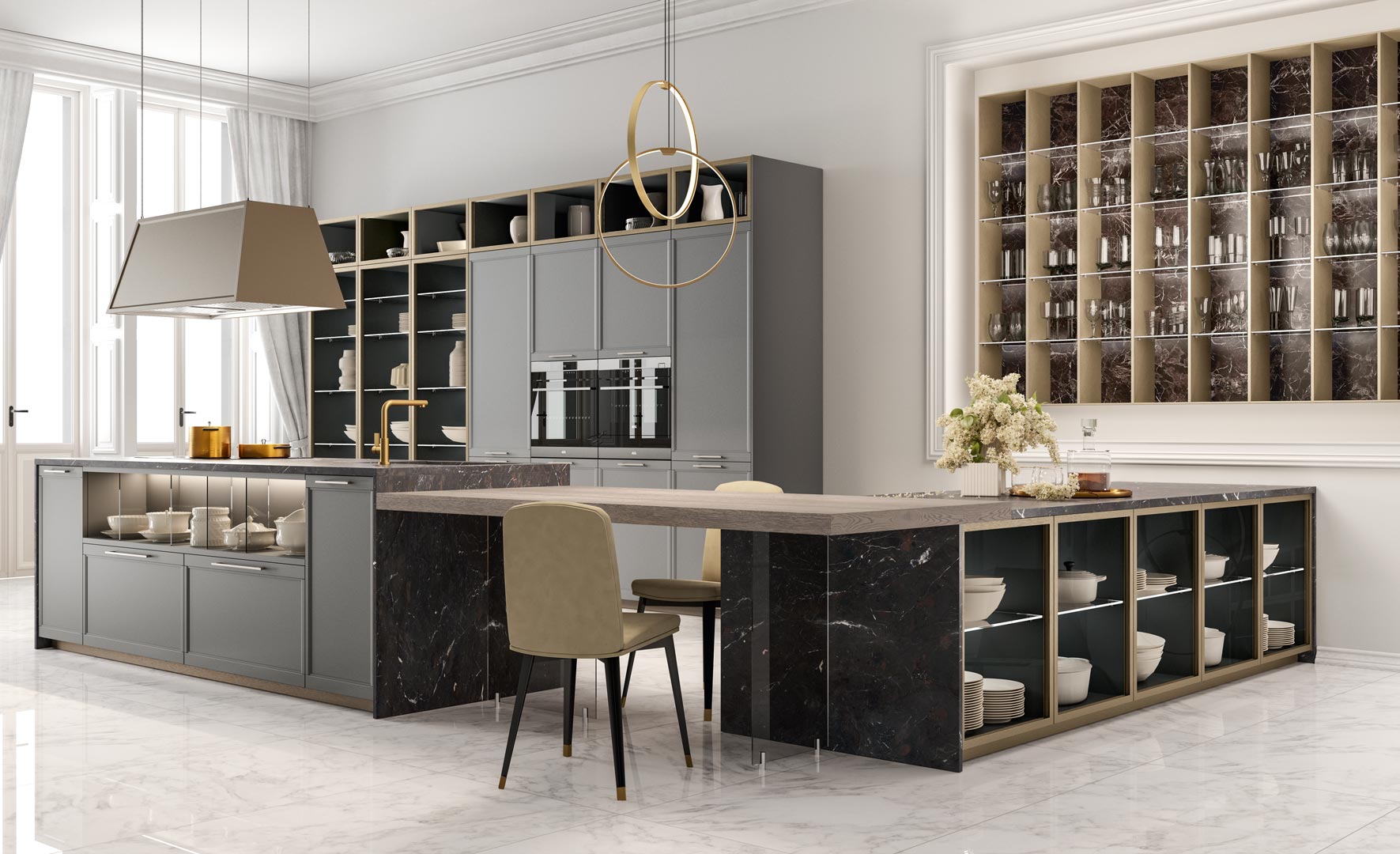Lacquered kitchen with handles Lube Cucine Flavour