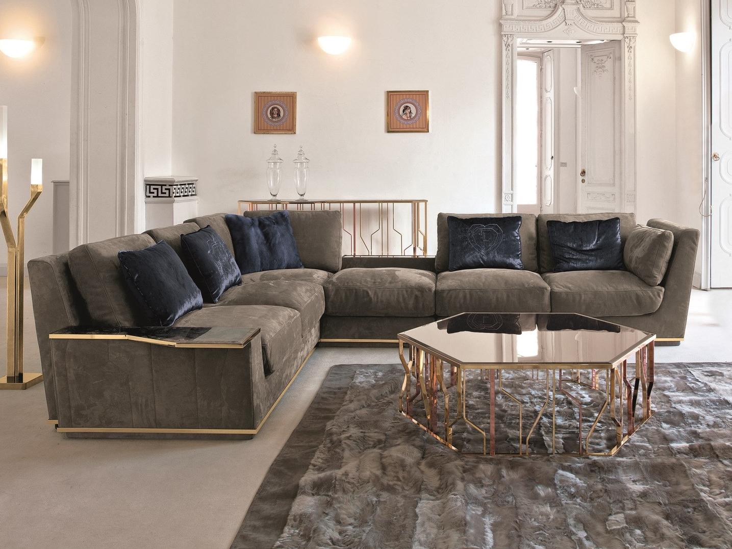 Sectional nabuk sofa | Nobu by Longhi
