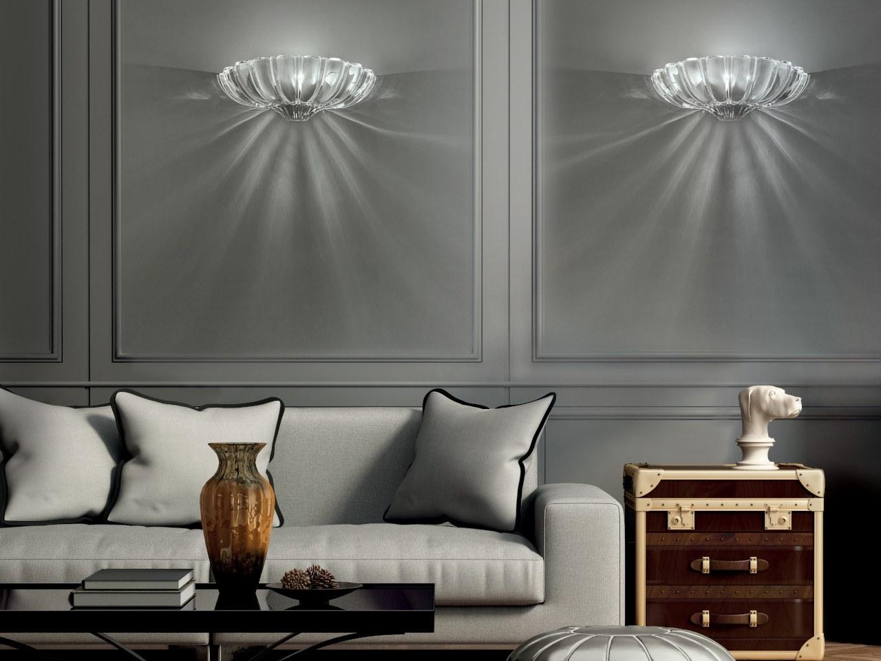 LED crystal wall light | Pascale P40 by Leucos