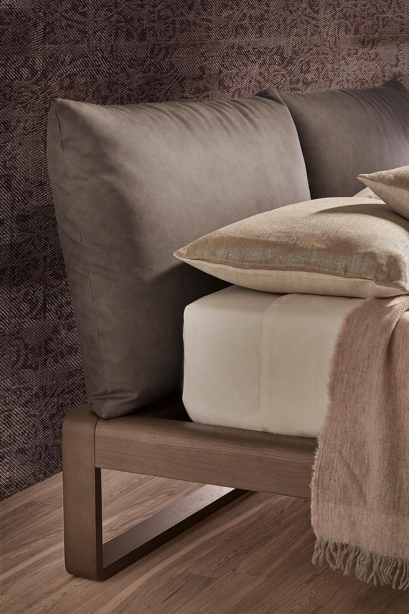 Wooden double bed with upholstered headboard | Martin by Olivieri