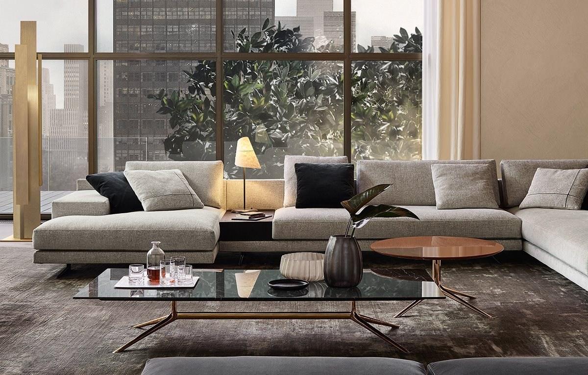 Low round marble coffee table | Mondrian by Poliform