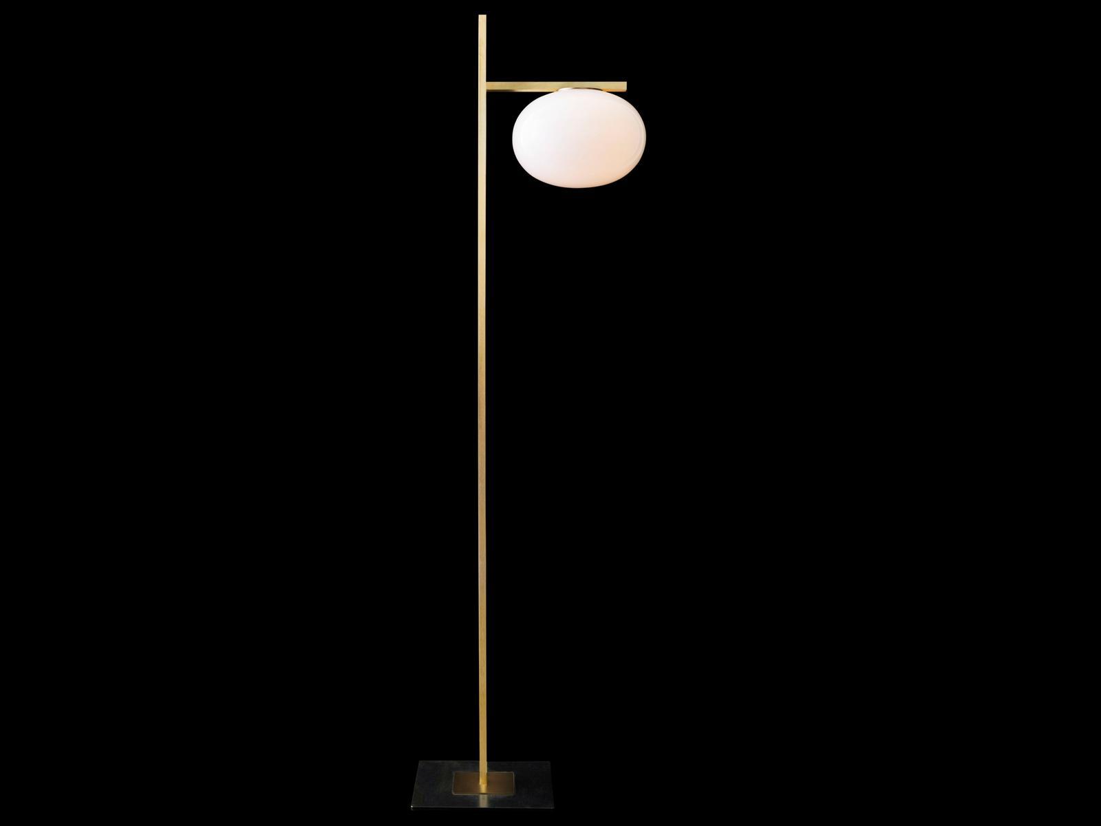 Brass and glass floor lamp | Alba - 382 by Oluce