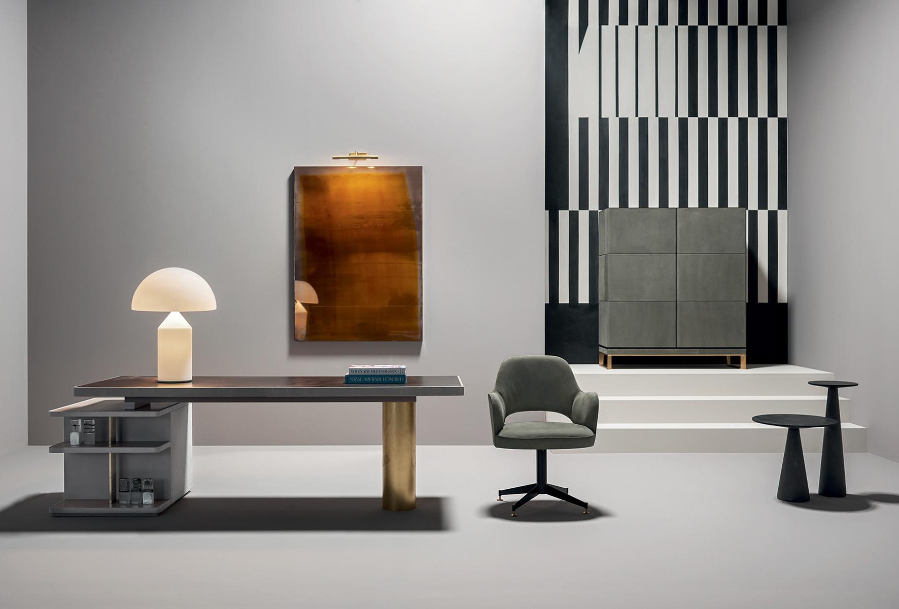 Leather chair with armrests | Colette Office by Baxter