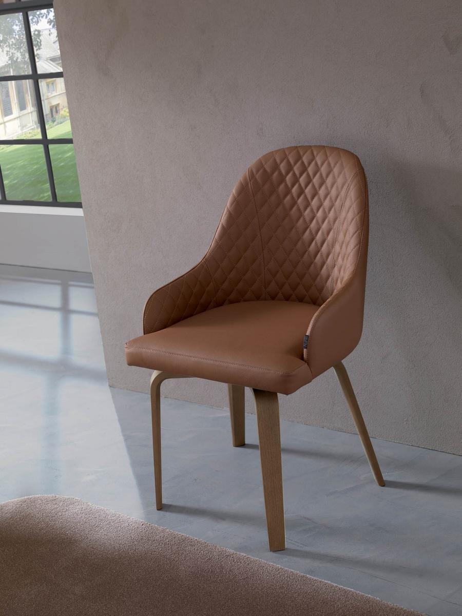 Upholstered chair with armrests | Atena by Ozzio Italia