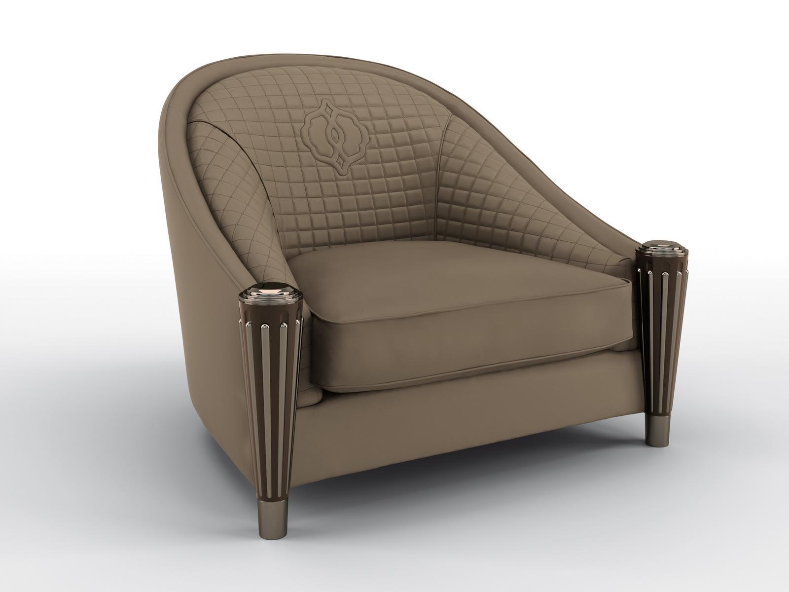 Leather armchair with armrests | Legend by Bruno Zampa