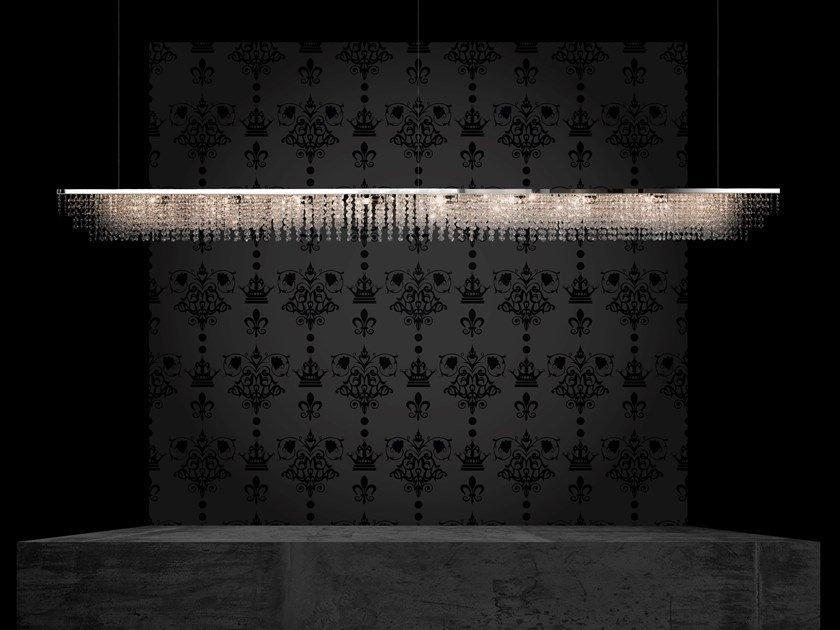 Metal pendant lamp with crystals | Sky Cycles Line H12 by Ilfari