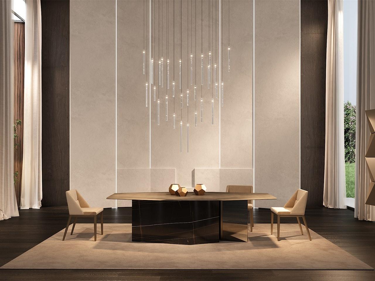 Octagonal glass dining table | Cubitum 72 by Reflex