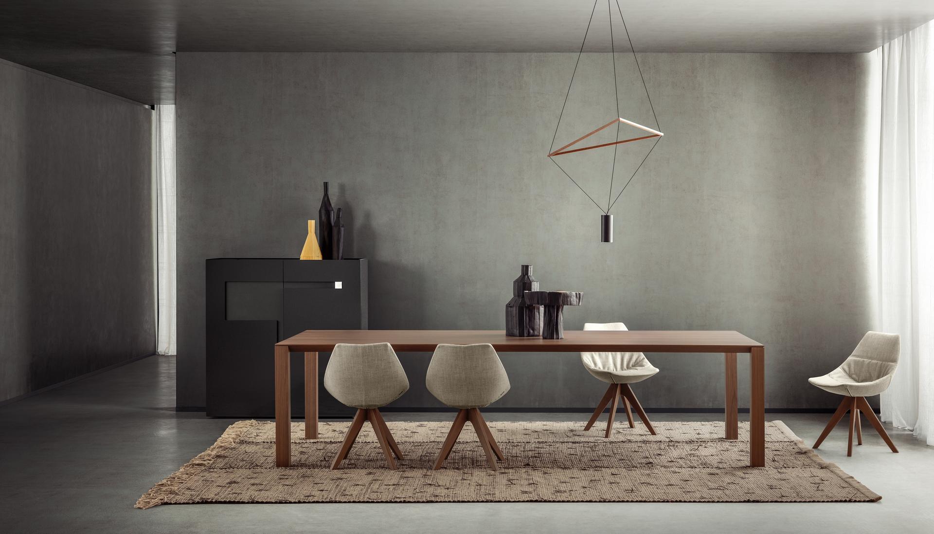 Upholstered fabric chair with wooden legs | Gamma by Pianca