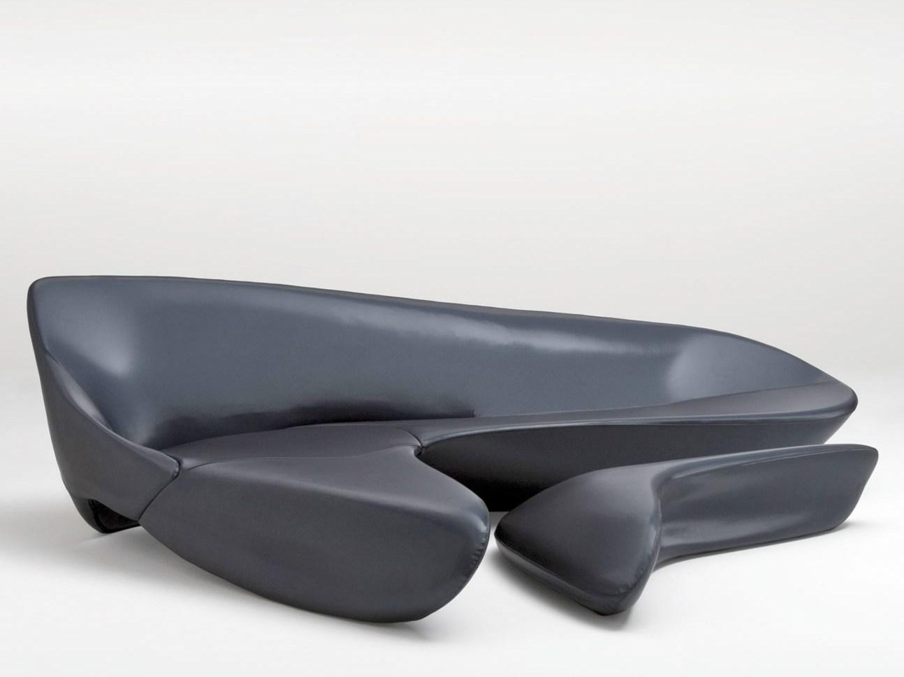 Curved sofa with footstool | Moon System by B&B Italia
