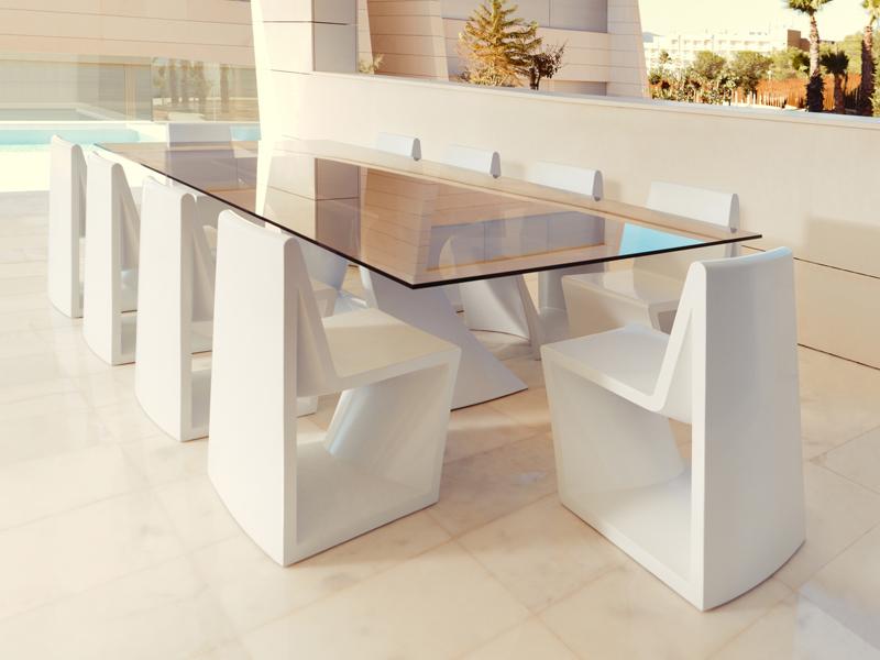 Rectangular glass table | Rest by Vondom