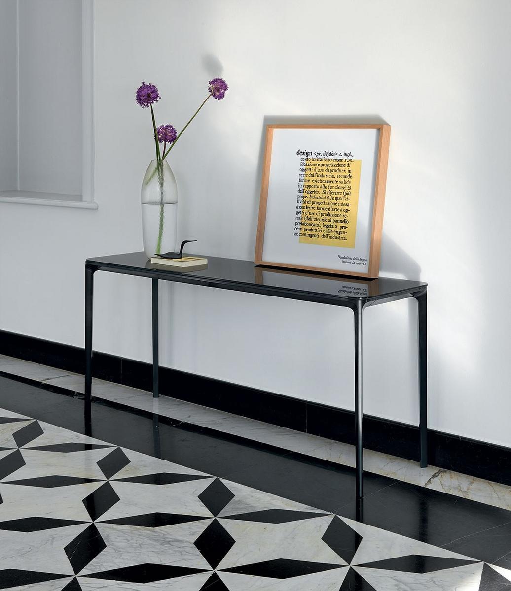 Rectangular glass console table | Slim 4 Legs by Sovet