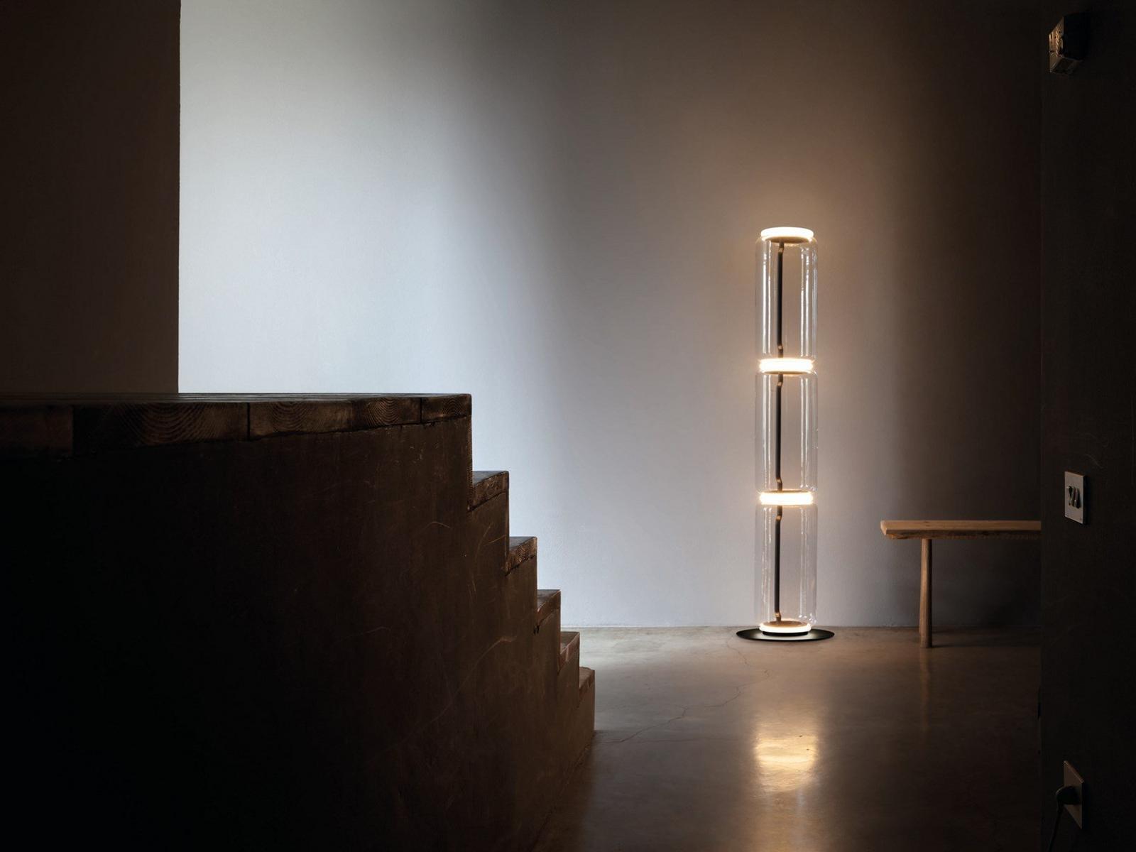 LED direct light Blown crystal floor lamp | Noctambule by Flos