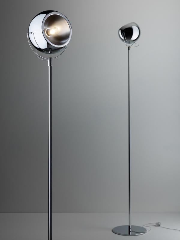 Adjustable metal floor lamp | Beluga Steel by Fabbian