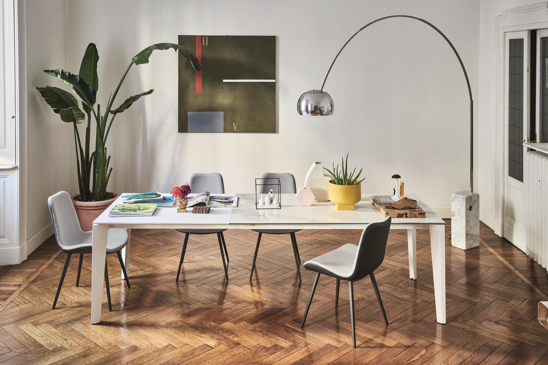 Extending rectangular glass ceramic table | Diamante by Midj