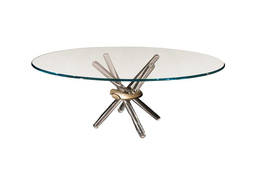 Round glass dining table | Arlequin by Reflex