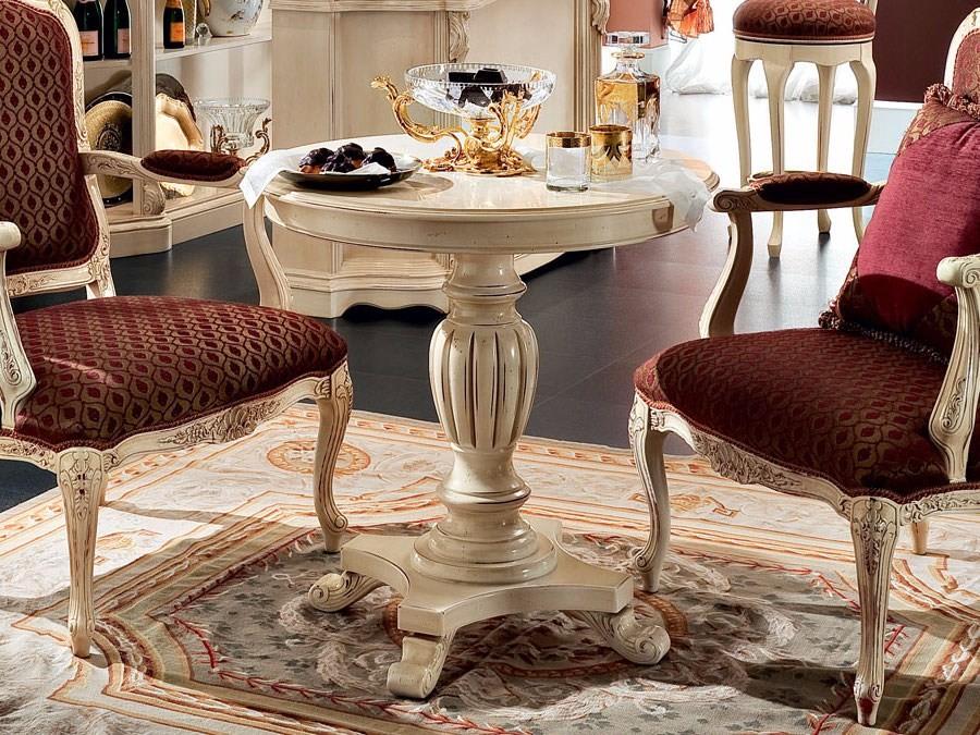 Round coffee table with 4-star base for living room | 13650 by Modenese Gastone