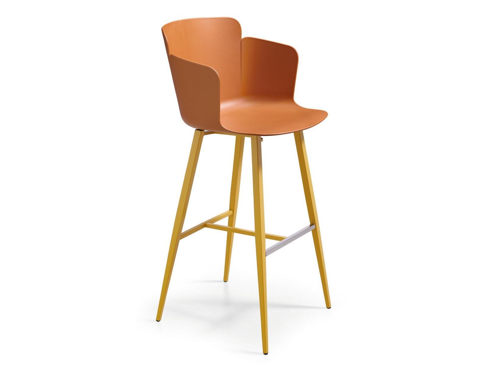 Plastic barstool with armrests | Calla P75 M Pp by Midj