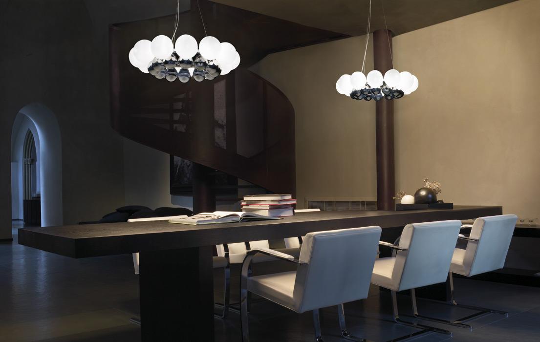 Blown glass pendant lamp | 24 Pearls Sp by Vistosi