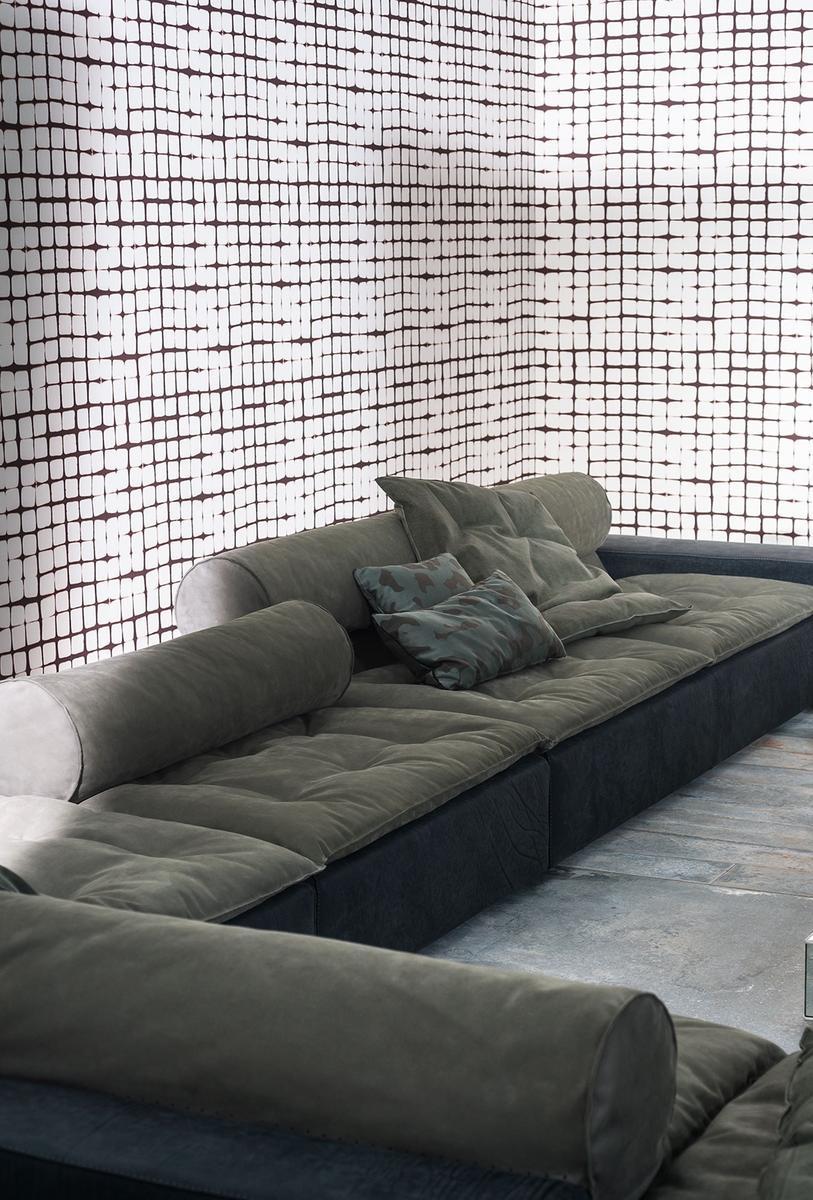 Sectional leather sofa | Miami Roll by Baxter