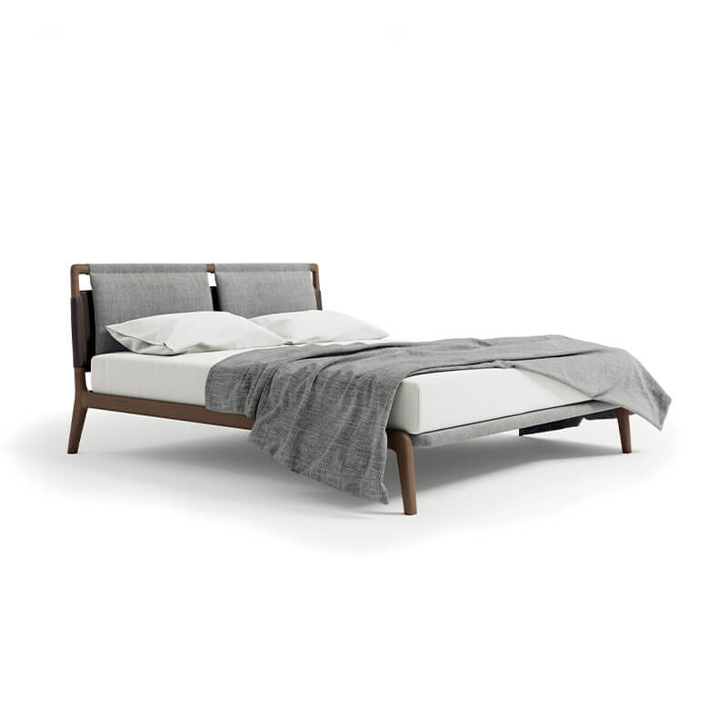 Wood bed with upholstered headboard | Tepu by Dall'Agnese