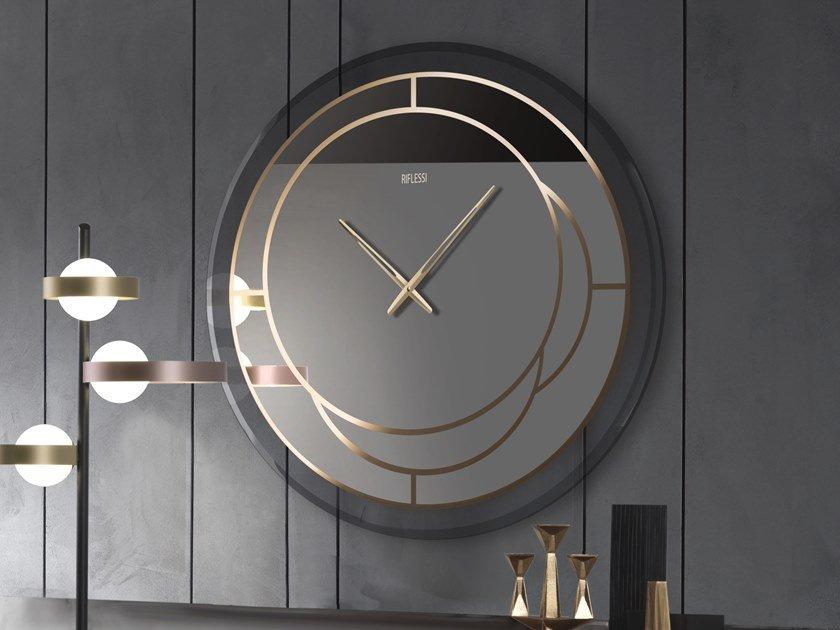 Wall-mounted mirrored glass clock | Positano by Riflessi