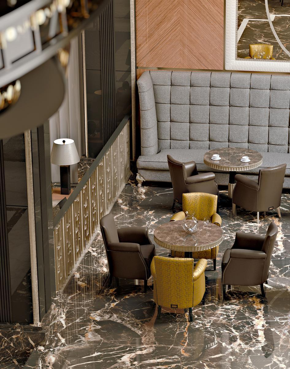 Leather armchair with armrests | Aurora by Bruno Zampa