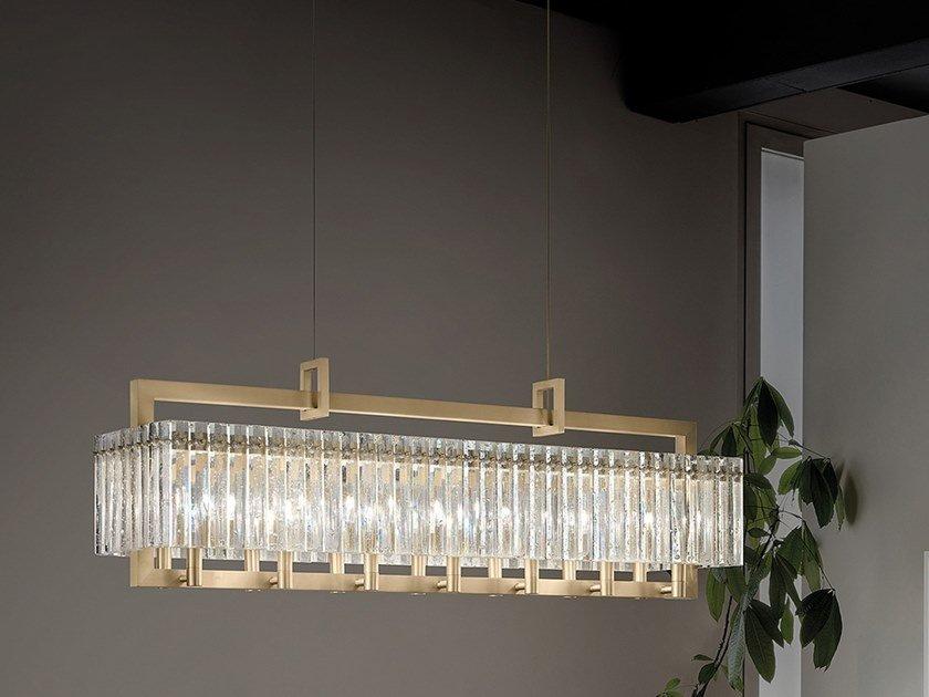 Suspension lamp in metal and glass | Crek S14 by Masiero