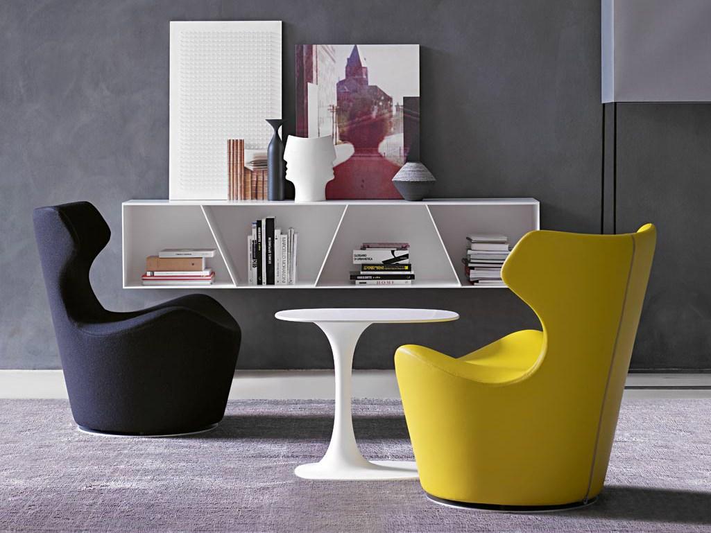Swivel upholstered armchair | Piccola Papilio by B&B Italia