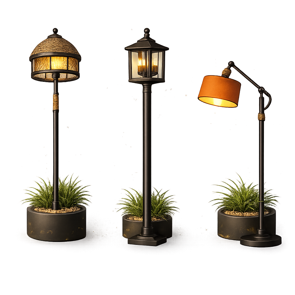 Outdoor floor lamps
