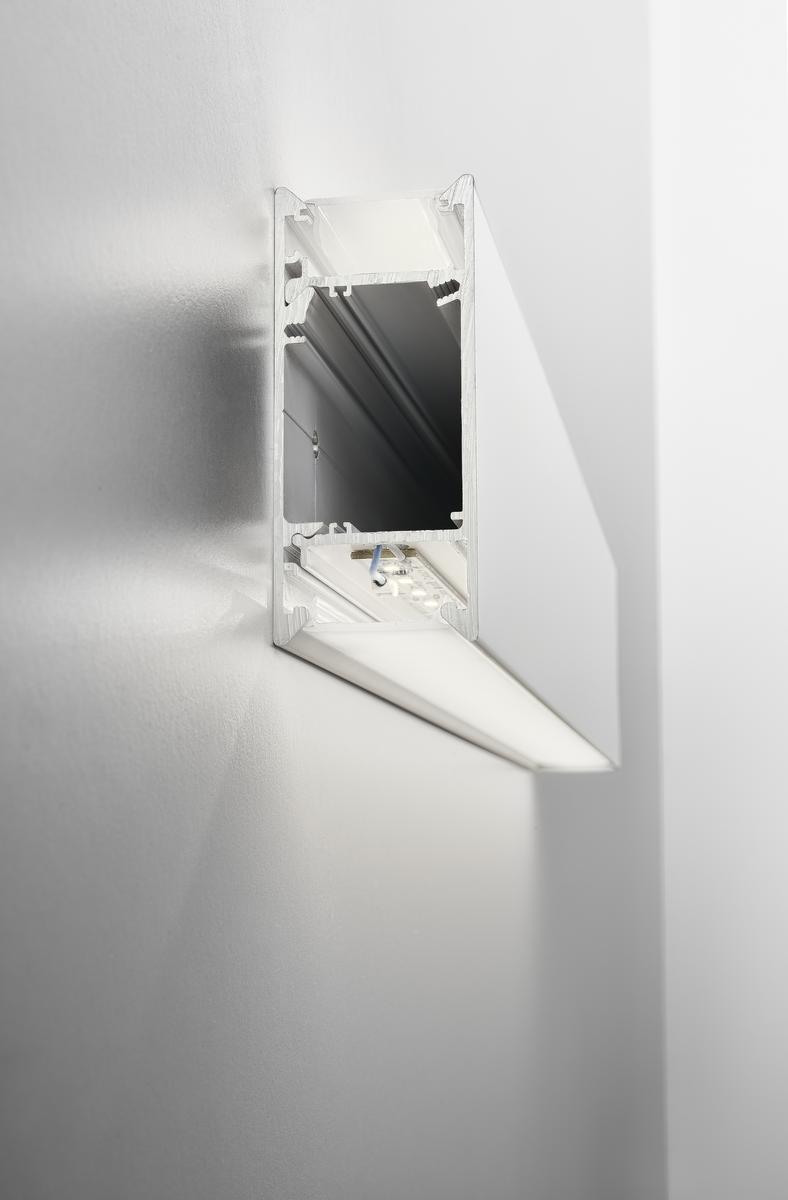 LED direct-indirect light extruded aluminium wall lamp | Giano by Panzeri
