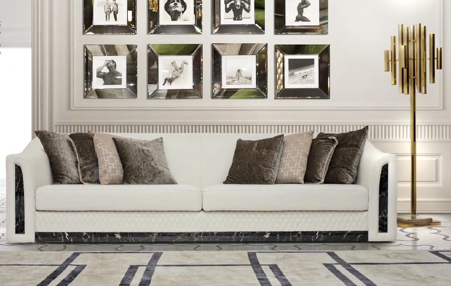 Upholstered 4 seater leather sofa | Royal by Formitalia