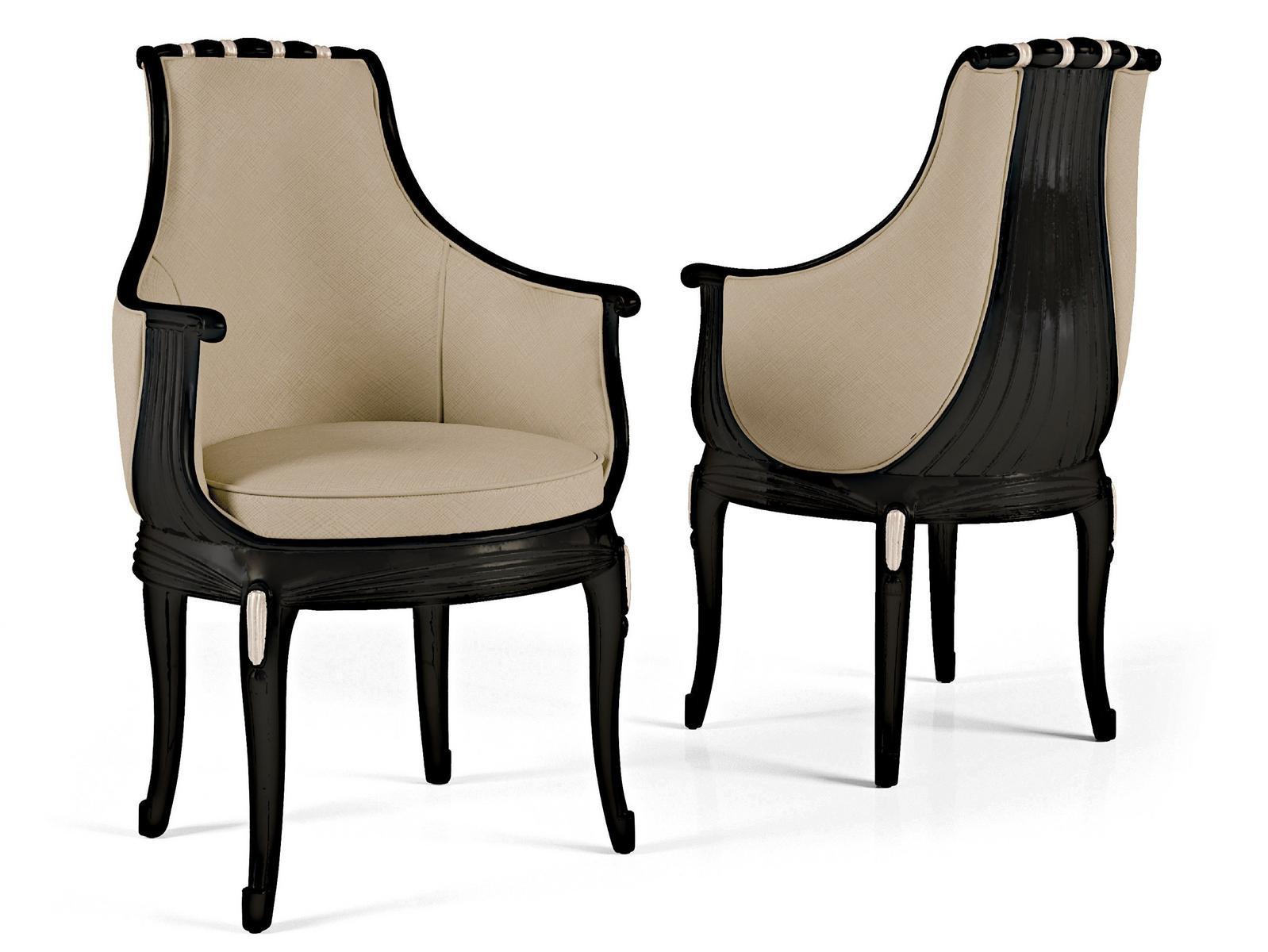 Upholstered leather chair with armrests | The Majestic by Ezio Bellotti