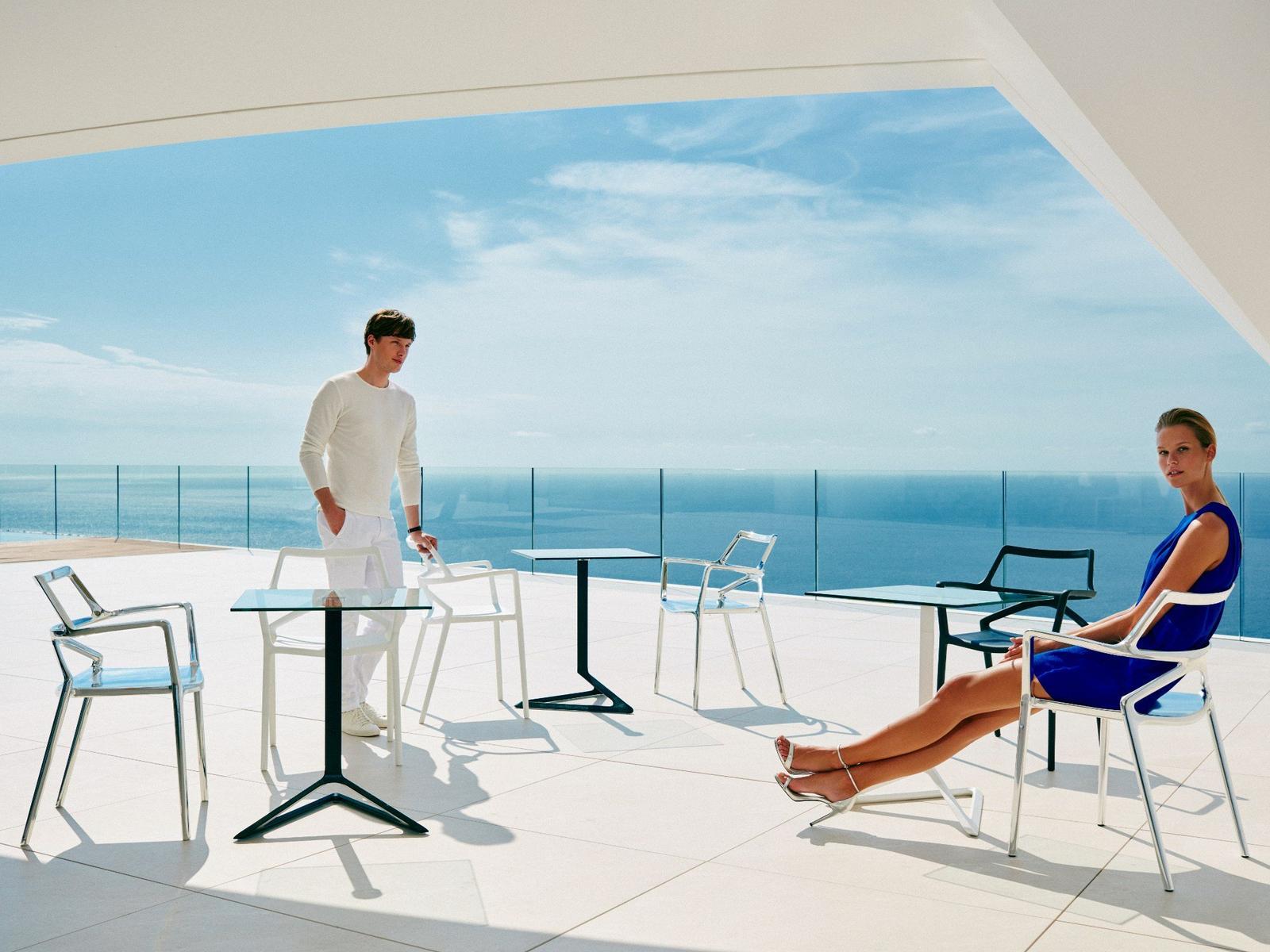 Polypropylene garden chair with armrests | Delta Premium by Vondom