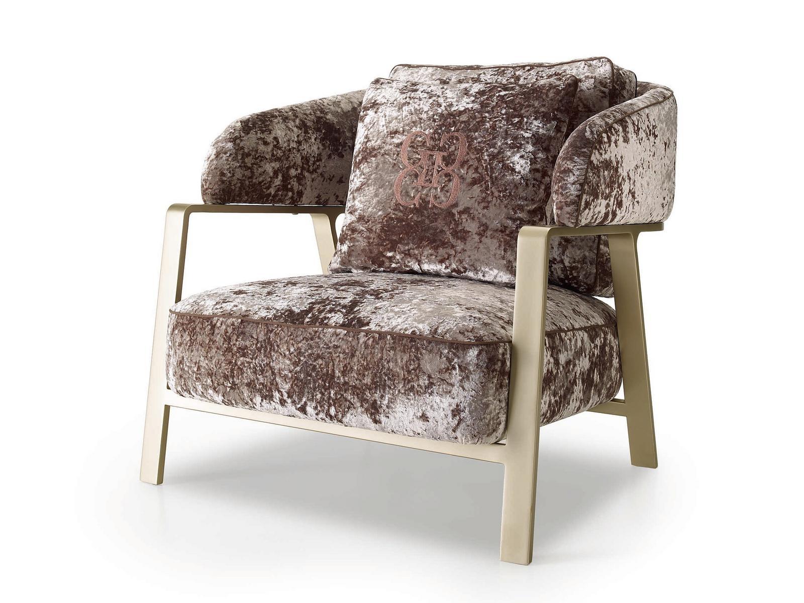 Fabric armchair with armrests | Oscar by Grilli