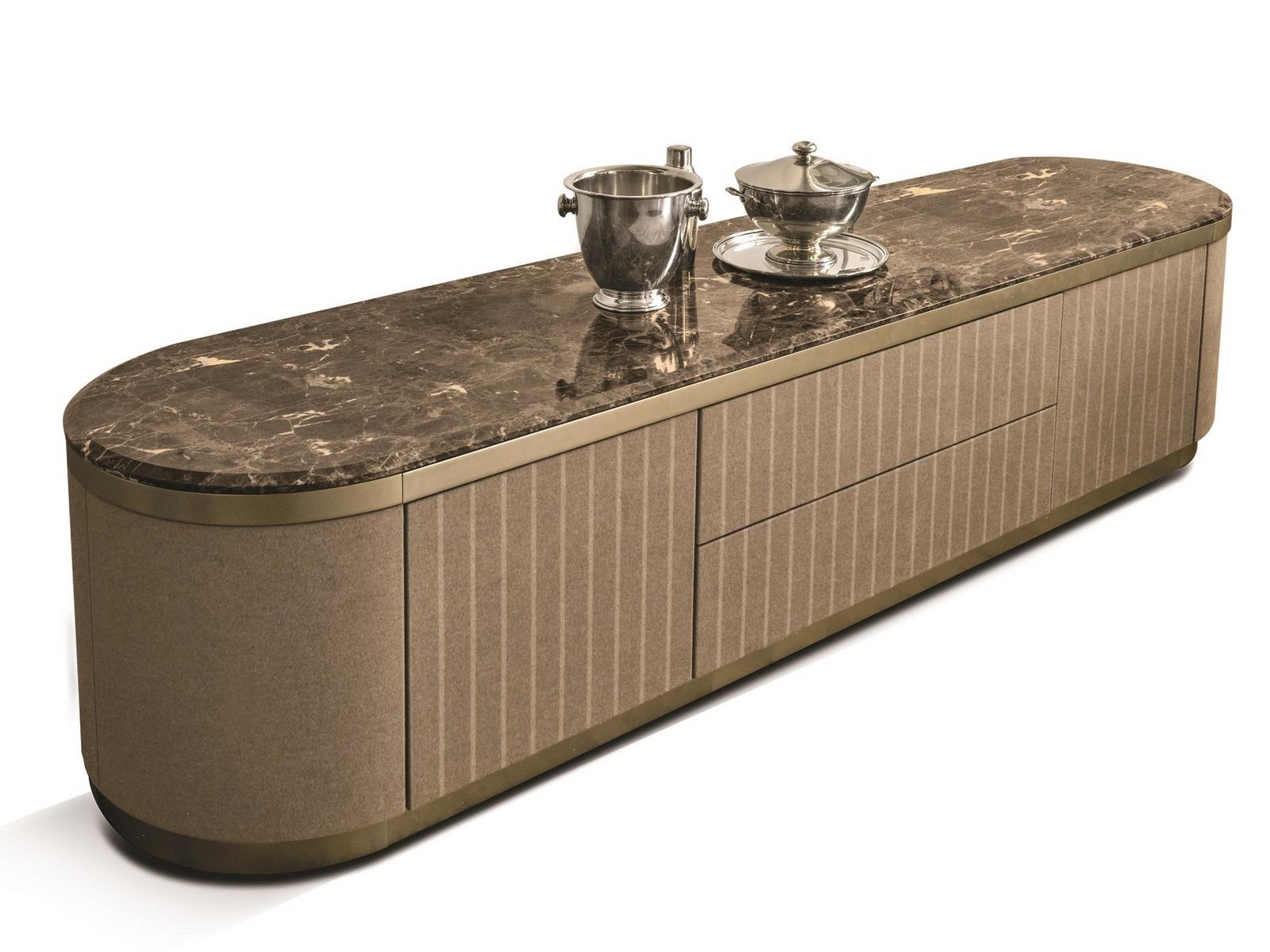 Leather sideboard with drawers | Gordon by Longhi