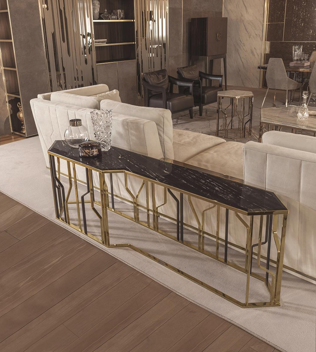 Rectangular metal console | Ginza by Longhi