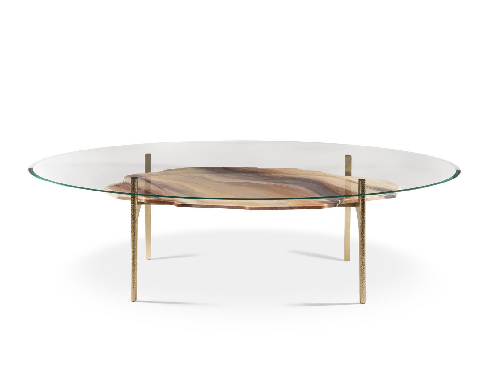 Oval tempered glass living room table | Arkady by Visionnair