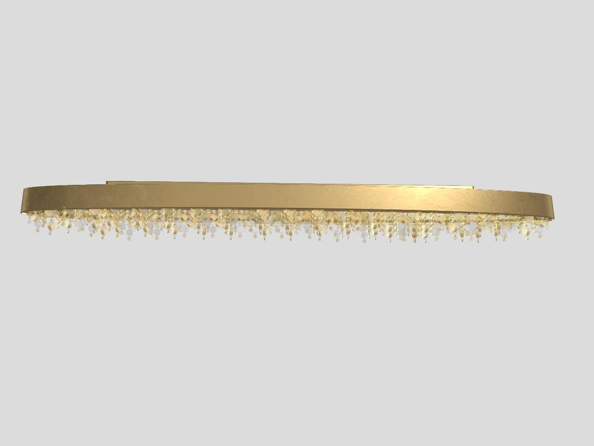 LED metal ceiling light with crystals | Olá Pl8 Ov210 by Masiero